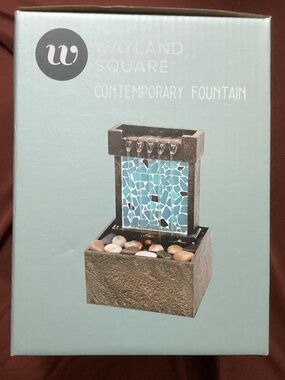 Wayland Square Contemporary Fountain Mosaic Raining Wall NEW